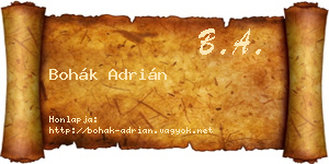 Bohák Adrián névjegykártya