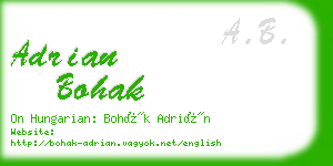adrian bohak business card